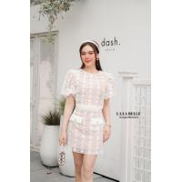 ราคา LALA BELLE LLB055 ชุดเซต 2 ชิ้น เสื้อแขนสั้นผ้าลูกไม้ แมทช์กับ กระโปรงสั้นซับในกางเกง (20780962755)