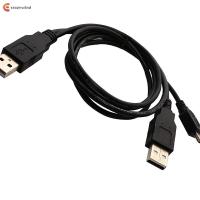 ราคา Crazy Dual USB 2 0 Type A to USB Mini 5 Pin Type B x1 Y Data Power Cable Black Wire (13977928647)