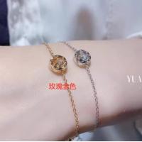 ราคา กำไลข้อมือสตรีแผ่นเงินสเตอริงก์18K ทองคำสีกุหลาบพระจันทร์ครึ่งเสี้ยวประดับเพชรเม็ดเดี่ยวสร้อยข้อมือหรูหราน้ำหนักเบาระดับพรีเมียม (21016324200)