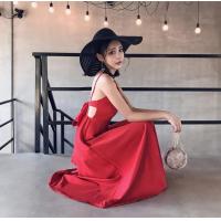 ราคา SDF016 ชุดเดรสยาว สายเดี่ยว ผูกหลัง โชว์หลังสวยๆ (17642622627)