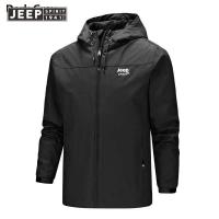ราคา JEEP JEEP แจ็คเก็ตมีฮู้ดสำหรับผู้ชายแจ็คเก็ตกันลมมีซิปกันน้ำและกันลมสำหรับใส่กลางแจ้งและผู้ชายแฟชั่นฤดูใบไม้ร่วงฤดูหนาว (18518705252)
