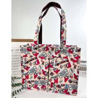 ราคา กระเป๋าผ้าเคลือบกันน้ำ A4 ทรงนอน สะพายไหล่ ขนาด 14 ใส่เอกสาร ใส่แฟ้มได้ จุมากๆ (19421479253)