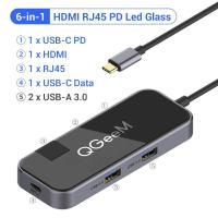 ราคา Qgeem USB C HUB สำหรับ MacBook Pro Air USB Type C ฮับ3 0อะแดปเตอร์ TF SD 3 5มม PD AUX HDMI Type C ฮับสำหรับ iPad Pro PC Splitter Dock (21170226840)