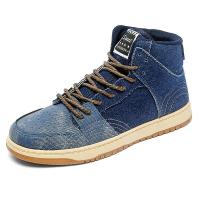 ราคา Autumn Fashion Retro Denim Sneakers Men Shoes High Top Men Sneakers Casual Streetwear Comfort Men Skateboard Shoes basket homme (13045906280)