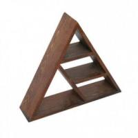 ราคา Modern design fashion dark brown solid wood equilateral triangle wall mounted shelf home decor wall storage rack (19223226540)