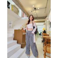 ราคา Maria closet กางเกงขายาวทรงกระบอก ผ้ากำมะหยี่พิมพ์ลาย (20686124934)