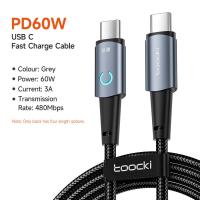 ราคา สาย USB LED Toocki 100W 60W LED สายชาร์จเร็ว USB C ข้อมูล Type C สายสำหรับ Huawei P50 Xiaomi POCO X3 Samsung S22 (20130549357)