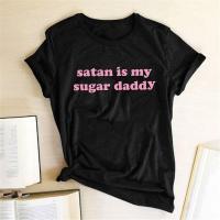 ราคา Funny tshirt Satan Is My Sugar Daddy Christmas T shirts Women Summer 2022 Boy Girl Tshirts Fashion Short Sleeve Harajuku Tops (18521931923)