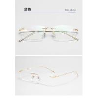 ราคา น้ำหนักเบาเป็นพิเศษกรอบแก้วไทเทเนียมแท้ไร้กรอบแว่นสายตาสั้นสองรูเล็บพลาสติกไร้กรอบกรอบกรอบ Comfort กรอบแก้วตกแต่ง (18557799434)