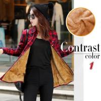 ราคา Ready4Girl เสื้อเชิ้ตบุขนกันหนาวลายสก็อตตัวยาว เสื้อคลุมลายสก็อต เสื้อแจ็คเก็ตลายสก็อตบุขน 12232 (681472063)