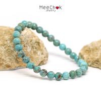 ราคา หินเทอร์ควอยซ์ Turquoise 6 มิล พลอยสีขี้นก การเวก หินมงคล หินสี หินนำโชค กำไลหินมงคล กำไลหิน กำไลข้อมือ กำไลหินเสริมดวง หินสีฟ้า By Meechok (12490481225)