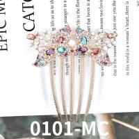 ราคา Exquisite Crystal Flower Hair Accessories wedding hairpin national hair comb retro national style dish hair insert comb (14420126357)