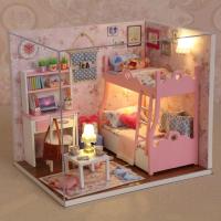ราคา บ้านตุ๊กตาจิ๋วเล่นสมมติแบบบ้านตุ๊กตา DIY DIY บ้านตุ๊กตาไม้ขนาดใหญ่พร้อมชุดเฟอร์นิเจอร์ (20744646817)