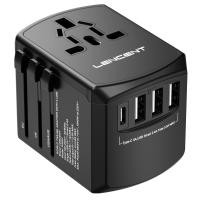 ราคา LENCENT International Travel Adapter Travel Charger with 3 USB Port and 1 Type C All in one Wall Charger for US EU UK AUS Travel Wires Leads Adapter (19899903405)
