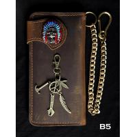 ราคา กระเป๋าสตางค์หนังแท้ แถมฟรีโซ่ทองเหลือง และของพวงของแต่ง (810610229)