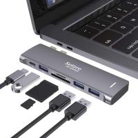 ราคา Selore S Global USB C Adapter for MacBook Pro MacBook Air 2020 2019 2018 13 15 16 6 in 1 USB C Hub with 3 USB 3 0 Ports USB C to SD TF Card Reader and 100W Thunderbolt 3 PD Port (20427288977)