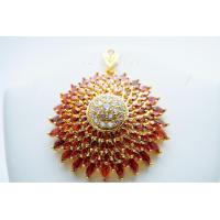 ราคา จี้ทองพลอยสีโกเมนระย้า เหลี่ยมสวยไฟดี เคลือบทองคำแท้100 (12497487019)