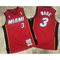 ราคา Dense embroidery basketball jersey NBA Miami Heat No 3 Dwyane Wade Jersey Vest Retro Jersey (19777946313)