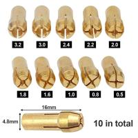 ราคา 10 11pcs batch Mini Drill Brass Collet Collet for Rotary Tools 0 5 3 2mm Brass and Nut for Accessory Set (20720705307)