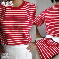 ราคา Liptun T Shirt เสื้อยืดลายทาง เสื้อยืดลายขวาง Striped T shirt Fashions ผ้านิ่ม สบาย เนื้อผ้า Cotton 100 ลายสีแดง ขาว RW 11 (19999435300)