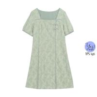 ราคา ชุดเดรสกี่เพ้าสาวอวบ อก 38 49 นิ้ว เดรสตรุษจีน มีแบบสั้น ยาว คอเหลี่ยม ผ้าชีฟองสีพิมพ์นูน สีเขียว YPS 146 (19836047141)