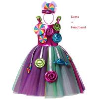 ราคา ชุดเดรสเจ้าหญิงลูกกวาดสีรุ้งน่ารักสำหรับเด็กชุดคริสต์มาสเด็กสาวชุดเชียร์ลีดเดอร์คอสเพลย์อมยิ้มงานรื่นเริง (19728998592)