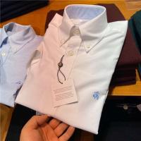 ราคา U S A Brooks Brothers Booker Brothers เสื้อเชิ้ตผู้ชายธุรกิจลำลอง Oxford ปั่นผ้าฝ้ายแขนสั้นที่ไม่ใช่เหล็กของแท้ (16061542930)