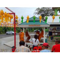 ราคา ศาลาไม้สักทองสีขาวงานวินเทจหลังคาสีเขียวขนาด 2 2 เมตร (17116156903)