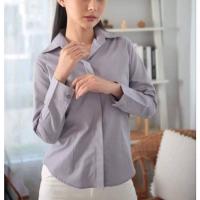 ราคา เสื้อเชิ้ตหญิง อ้วน ผอม แขนยาว โพสนี้ 7 สี ขาว ดำ ม่วงอ่อน ชมพู ฟ้า กรม เทาอ่อน 7ไซส์อก 42 54 (18735436998)