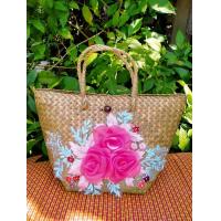 ราคา มาใหม่ กระเป๋าสานกระจูดลายดอกไม้3Dงานสวยดูดีมากขนาด 8 9 นิ้วทรงคิม (10260648698)