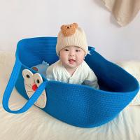 ราคา พลิกเตียงเด็กที่มีที่จับนอนตะกร้าเชือกผ้าฝ้ายตะกร้าทารก Bassinet Carryเตรียมพร้อมสำหรับการออกนอกบ้านท่องเที่ยวนอนตะกร้าเปลเด็กนอนเตียง (18744833880)