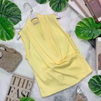 ราคา FEMME ISSUE สินค้าขายดี เสื้อแขนกุดคอไขว้หน้าซาติน เสื้อทำงาน เสื้อออกงาน เสื้อแขนกุด เสื้อซาติน (17640819936)
