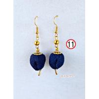 ราคา ต่างหูผ้าคราม ตุ้มหูผ้าคราม ผ้าฝ้ายทอมือย้อมครามธรรมชาติ (16017231135)