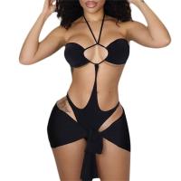 ราคา 2023 Korean Outfitsoomh สีทึบ Cutout Tie Up Halter บอดี้สูท ห่อ Cover Up กระโปรงมินิชุดสูทชายหาดว่ายน้ำ (19796897820)