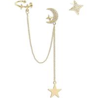 ราคา LZD Sonateomber Star Moon Dangle Ear Cuff ต่างหูสำหรับผู้หญิง น่ารักขนาดเล็ก Angel Star Asymmetrical Stud ยาวพู่ Drop Dangling กระดูกอ่อน Crawler Wrap เครื่องประดับของขวัญ (21039578093)
