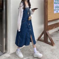 ราคา ไขมันขนาดใหญ่MMเกาหลีความรู้สึกป่าของการออกแบบเล็กๆน้อยๆชุดสายรัดผ้ายีนส์ฤดูใบไม้ร่วงและฤดูหนาวในส่วนยาวของแถวเดียวของชุด (13616719557)