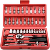 ราคา ชุดเครื่องมือ ประแจ ชุดบล็อก 46 ชิ้น ธรรมดา ขนาด 1 4 Socket Set ชุดบล็อค ประแจบล็อก ชุดบล็อก 46 ชิ้น ชุดเครื่องมือ ขนาด 1 4 จำนวน ชุดประแจ ชุดลูกบล็อกอเนกประสงค์ ชุดประแจซ่อมรถชุดเครื่องมือ ประแจ ชุดบ