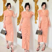 ราคา GANNIESHOP พร้อมส่ง ตค5 S 4XL เดรส เดรสยาว เดรสสาวอวบ เดรสสีชมพู เดรสสีแดง เดรสสีโอรส ใส่ไปงานแต่ง เพื่อนเจ้าสาว ผ้ากริ๊ตเตอร์วิ้งๆ ใส่เทียว (20651674994)