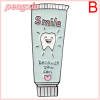ราคา pengxia COD แปรงสีฟันเคลือบลายการ์ตูนสำหรับเป็นของขวัญเข็มกลัดฟันรูปรอยยิ้ม (20824768441)