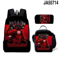 ราคา 1 3ชิ้น Skibidi ห้องน้ำกระเป๋าเป้สะพายหลังกระเป๋าสะพายสำหรับเด็กไททันทีวีผู้ชายกระเป๋าดินสอกล้องผู้ชายกระเป๋าเป้สะพายหลังสำหรับโรงเรียนอนุบาลหลัก (20662528843)