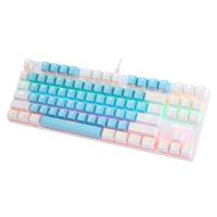 ราคา BAJEAL K100 Two Color Keyboard 87 Key Green Axis Keycap USB Wired Mechanical Keyboard Gaming (8924981125)