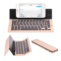 ราคา Portable Mini Wireless Bluetooth Folding Keyboard Aluminum Alloy Foldable Keypad ของขวัญ ของขวัญ gift (2737054852)