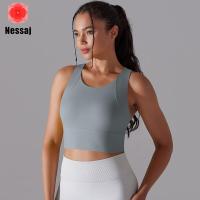 ราคา Nessaj เสื้อโยคะแบบยึดติดกับชุดชั้นในออกกำลังกายเสื้อชั้นในกีฬาผู้หญิงในยิมบราออกกำลังกายเปลือยเสื้อกั๊กเนื้อนุ่มสายไขว้ด้านหลัง (20948108617)