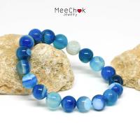 ราคา หินอาเกต หินดวงตาสวรรค์ สีฟ้า Blue Agate 10 มิล หินโมรา หินมงคล หินสี หินนำโชค กำไลหินมงคล กำไลหิน กำไลข้อมือ กำไลหินเสริมดวง By Meechok (4512750445)