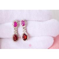 ราคา Rosenmarry ต่างหูระย้าพลอยโกเมนและทับทิมแท้ ตัวเรือนเงินแท้925ชุบพิงค์โกวล พลอยแท้เสริมดวง ของขวัญ ต่างหูห่วง RE004 (20743046539)