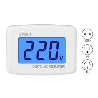 ราคา โวลต์มิเตอร์แสดงผล LCD 110V 220V DM55 1 AC 80 300V เครื่องวัดแรงดันไฟฟ้าแบบดิจิตอล EU US เครื่องวัดแรงดันไฟฟ้าปลั๊กโวลต์มิเตอร์ (20812749914)