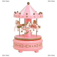 ราคา Hot Sale 3สีไม้ MERRY Go Round Carousel กล่องดนตรีเด็กของเล่นของขวัญลม up Musical (20265841377)