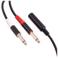 ราคา 1Pcs 6 35mm 1 4 Inch Stereo TRS Female to 2 Dual 6 35mm Mono TS Male Y Splitter Cable Audio Adapter Cable (19802132332)