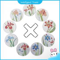 ราคา จานรองแก้วลายศิลป์เพชรดอกไม้พร้อมที่จับ9ชิ้นชุดภาพวาดเพชร Diy ปลอกแก้วเครื่องดื่มครัวงานฝีมือ (18381737909)