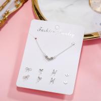 ราคา COCOJEWELRY 4 คู่ Kalung Anting เกาหลีต่างหูและชุดสร้อยคอเกาหลี Stup ผู้หญิงหูคลิปต่างหู (20620949840)